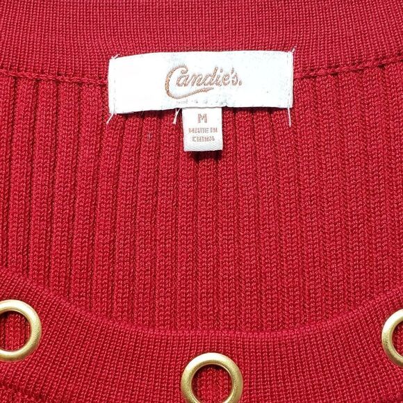 Candie’s Red Knit Flared Sweater Dress Medium - Picture 11 of 14